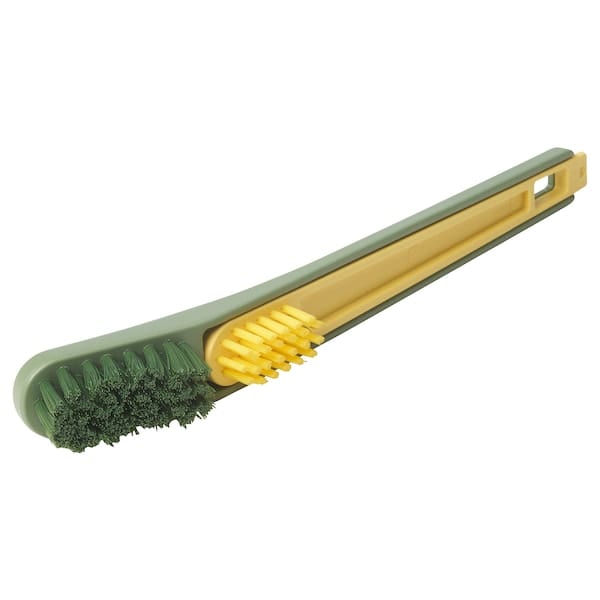 Ikea PEPPRIG - 2 in 1 shoe brush with scraper, green/yellow