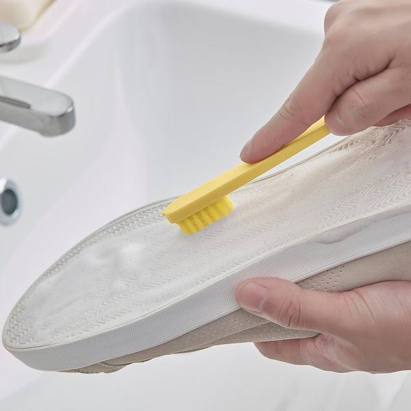 Ikea PEPPRIG - 2 in 1 shoe brush with scraper, green/yellow