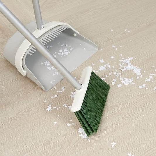 Ikea PEPPRIG - Dustpan/broom, grey/green