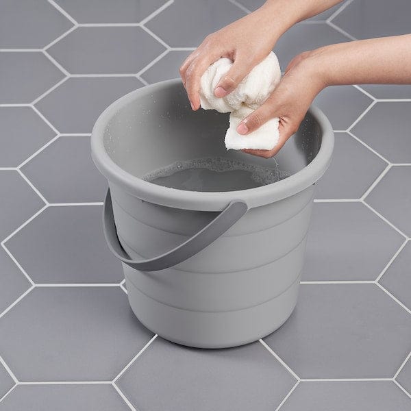 Ikea PEPPRIG - 3-piece bucket set with lid, grey/blue