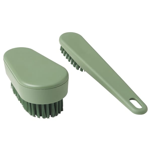 Ikea PEPPRIG - Scrubbing brush, set of 2, green