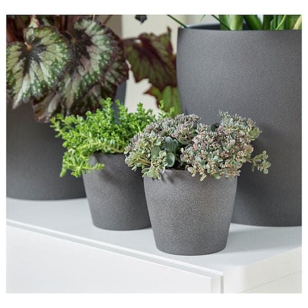 PERSILLADE - Plant pot, dark grey, 12 cm - best price from Maltashopper.com 00315726