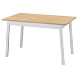 PINNTORP table, light brown stained/white stained, 125x75 cm