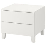 PLATSA chest of 2 drawers, white/Fonnes white, 60x57x53 cm