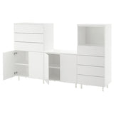 PLATSA storage combination, white/Fonnes white, 220x42x133 cm