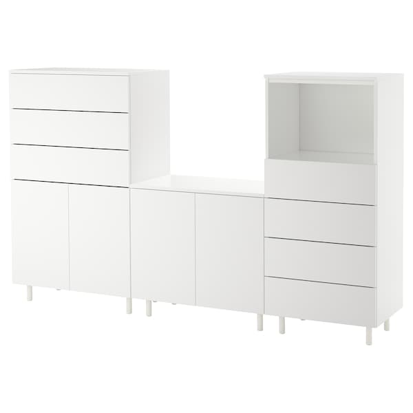 PLATSA - Storage combination, white/Fonnes white, 220x42x133 cm - best price from Maltashopper.com 19252125