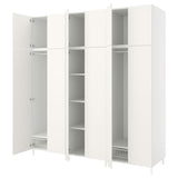 PLATSA wardrobe with 12 doors, white/Fonnes white, 240x57x251 cm