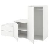 PLATSA wardrobe with 2 doors+2 drawers, white/Fonnes white, 180x57x123 cm