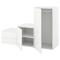 PLATSA wardrobe with 2 doors+2 drawers, white/Fonnes white, 180x57x123 cm