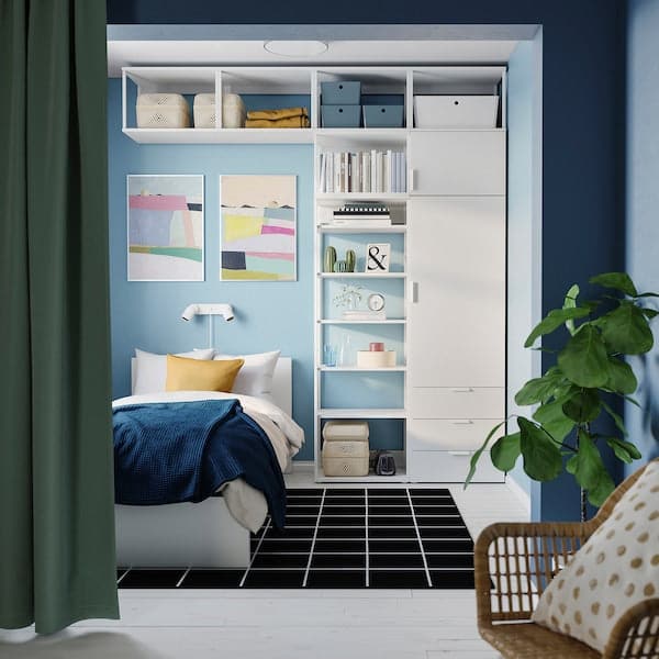 Ikea PLATSA - Wardrobe with 2 doors+3 drawers, white/Fonnes white, 240x42x261 cm