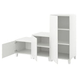 PLATSA wardrobe with 3 doors, white/Fonnes white, 180x57x133 cm