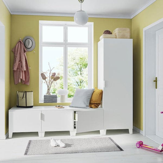 Ikea PLATSA - Wardrobe with 4 doors, white/Fonnes white, 240x57x191 cm