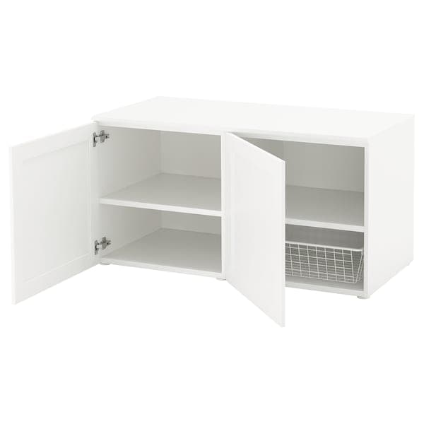 Ikea PLATSA - Storage bench, white/Sannidal white, 120x57x63 cm