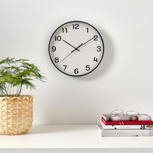 Ikea PLUTTIS - Wall clock, black, 28 cm