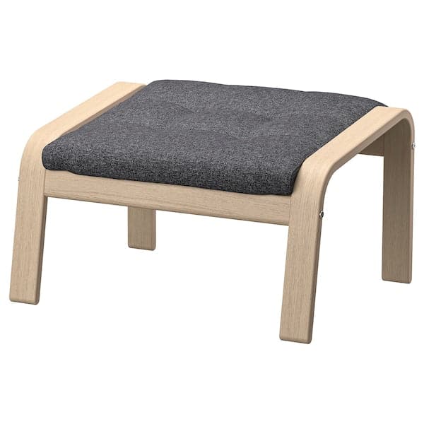 Ikea POÄNG - Footstool, veneered oak mord white/Gunnared dark grey ,