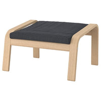 POÄNG footstool, white stained oak veneer/Hillared anthracite, 68x39x54 cm