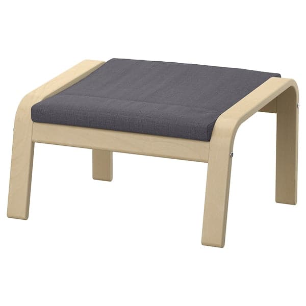 Ikea POÄNG Footrest - birch veneer/Dark grey Skiftebo