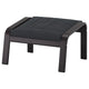 POÄNG footstool, black-brown/Hillared anthracite, 68x39x54 cm