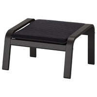 POÄNG footstool, black-brown/Knisa black, 68x39x54 cm
