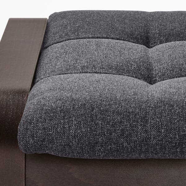Ikea POÄNG - Armchair and footstool, brown-black/Gunnared grey ,