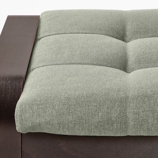 Ikea POÄNG - Armchair and footstool, brown-black/Gunnared light green ,