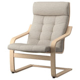 POÄNG armchair, white stained oak veneer/Gunnared beige, 68x100x82 cm
