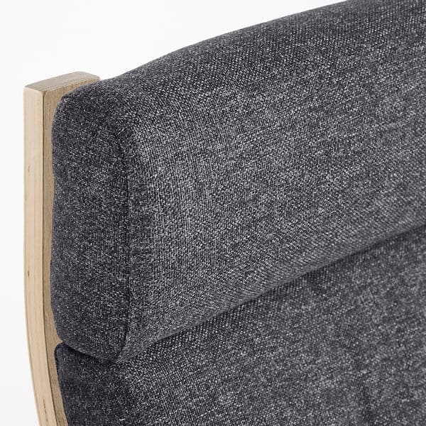 POÄNG - Armchair, oak veneer mord white/Gunnared dark grey , - best price from Maltashopper.com 99502074