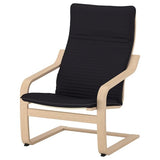 POÄNG armchair, white stained oak veneer/Knisa black, 68x100x82 cm