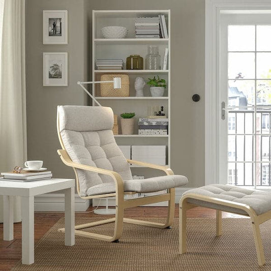POÄNG - Armchair, birch veneer/Gunnared beige , - best price from Maltashopper.com 59514385