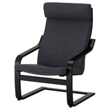 POÄNG armchair, black-brown/Hillared anthracite, 68x100x82 cm