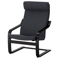 POÄNG armchair, black-brown/Hillared anthracite, 68x100x82 cm