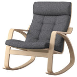 POÄNG rocking-chair, white stained oak veneer/Gunnared dark grey, 68x95x94 cm