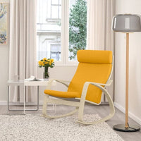 POÄNG rocking-chair, birch veneer/Skiftebo yellow, 68x95x94 cm