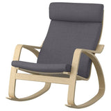 POÄNG rocking-chair, birch veneer/Skiftebo dark grey, 68x95x94 cm