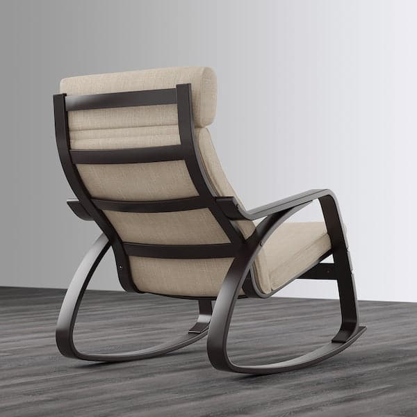 POÄNG Rocking chair - black-brown/Hillared beige , - best price from Maltashopper.com 49429175