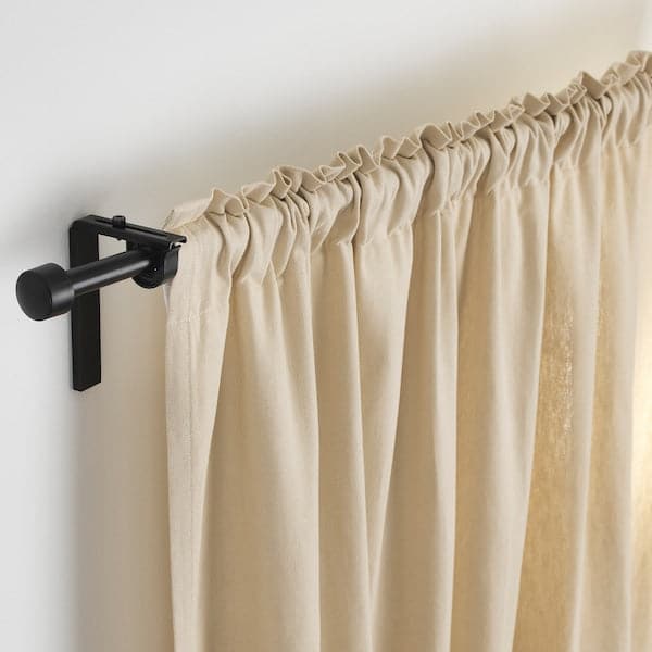 RÄCKA - Curtain rod, black, 120-210 cm - best price from Maltashopper.com 30217159