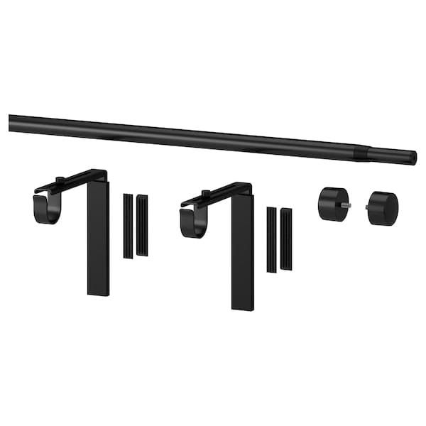 Ikea RÄCKA - Curtain rod combination, black, 120-210 cm