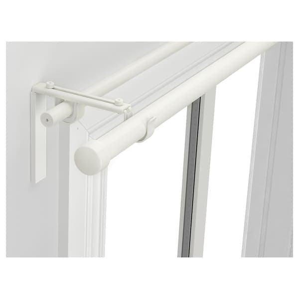 RÄCKA / HUGAD - Double curtain rod combination, white, 120-210 cm - best price from Maltashopper.com 29399589