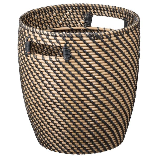 RÅGKORN - Plant pot, in/outdoor dark grey/beige, 24 cm - best price from Maltashopper.com 00407556