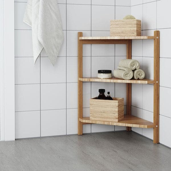 Ikea RÅGRUND - Wash-basin/corner shelf, bamboo, 34x60 cm