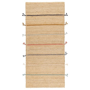 Ikea RAKLEV - Rug, flatwoven, handmade natural/multicolour, 70x160 cm