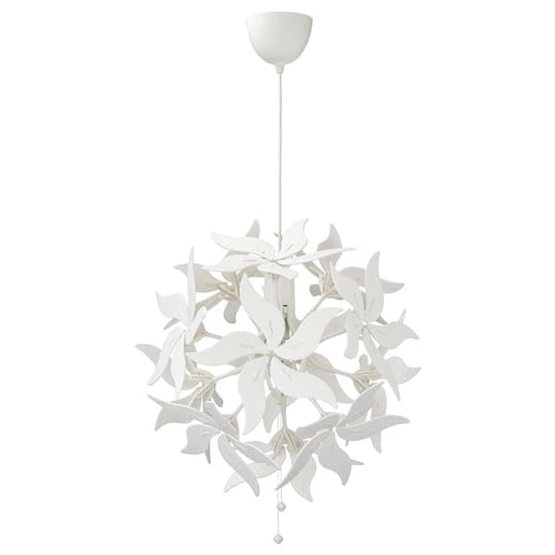 RAMSELE - Pendant lamp, flower/white, 43 cm