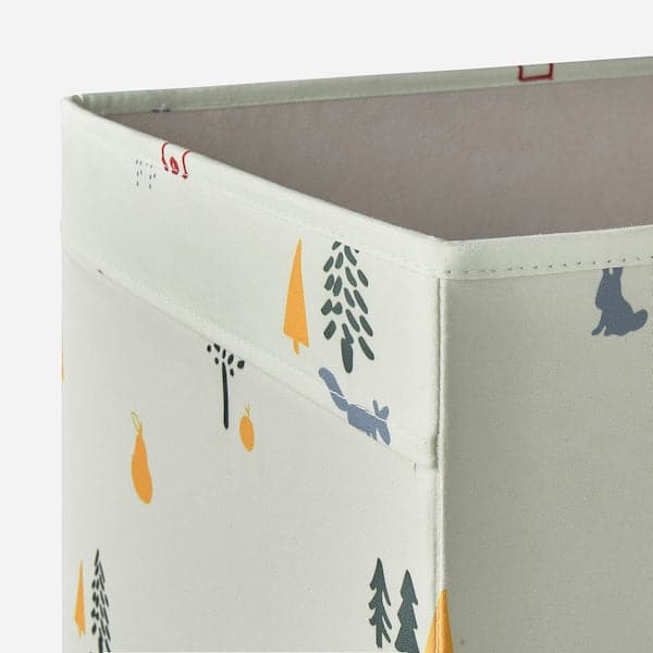 Ikea REGNBROMS - Box, forest animal pattern/multicolour, 33x38x33 cm
