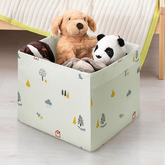 Ikea REGNBROMS - Box, forest animal pattern/multicolour, 33x38x33 cm