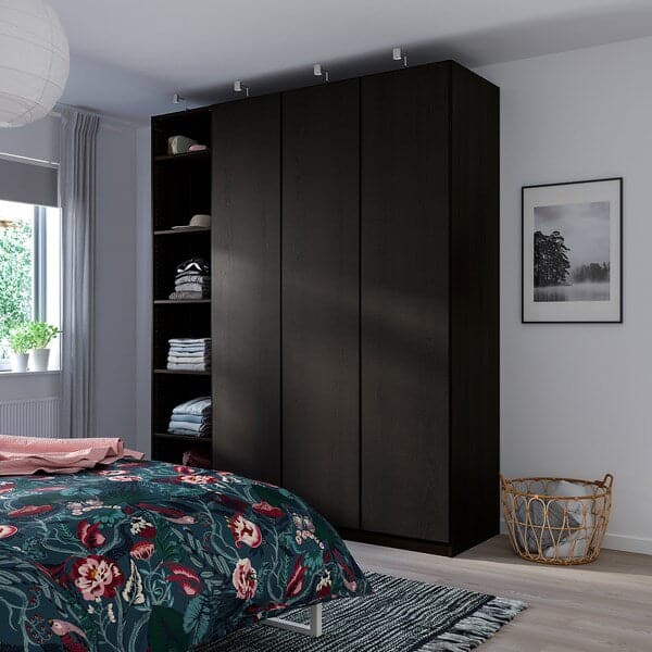 REPVÅG - Door with hinges, black-brown stained oak veneer, 50x229 cm - best price from Maltashopper.com 49284323