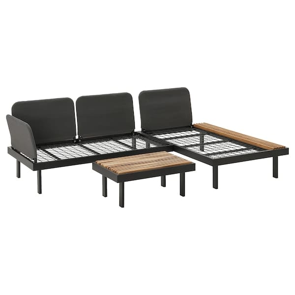 Ikea REVSKÄR - Outdoor furniture set, 3-seater, anthracite