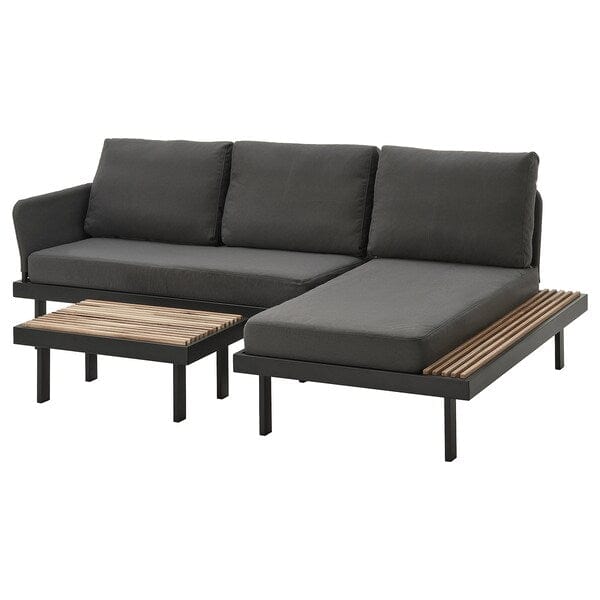 Ikea REVSKÄR - Furniture set, 3 places, outdoor anthracite/Frösön/Duvholmen dark grey