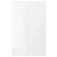 RINGHULT 2-p door f corner base cabinet set, high-gloss white, 25x80 cm