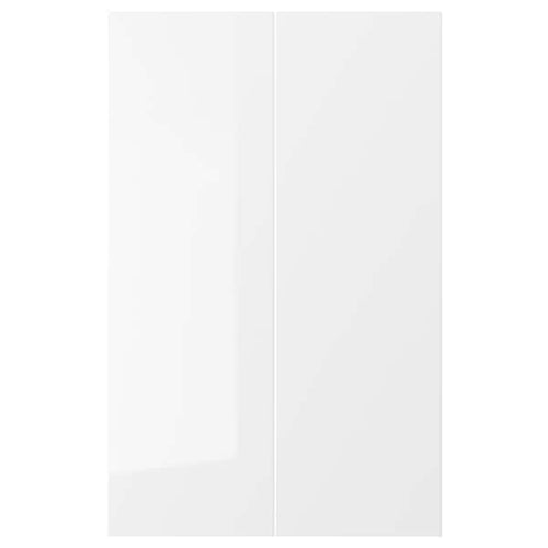 RINGHULT - 2-p door f corner base cabinet set, high-gloss white, 25x80 cm