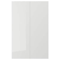 RINGHULT 2-p door f corner base cabinet set, high-gloss light grey, 25x80 cm